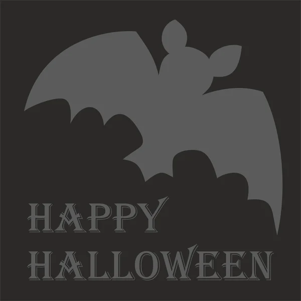 Fröhliche Halloween-Vektor-Party-Karte mit handgezogenem Schläger und Wünschen — Stockvektor