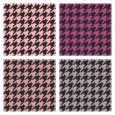 houndstooth vektör kesintisiz renkli desen set.