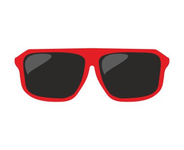 Red sunglasses vector illustration isolated on white background clipart