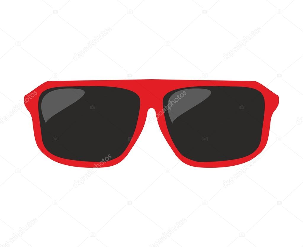 Red sunglasses vector illustration isolated on white background