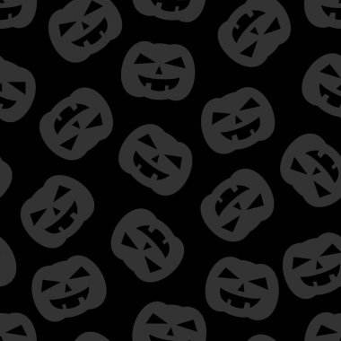 Cadılar Bayramı döşeme vektör deseni gri arka plan üzerinde siyah kabaklar