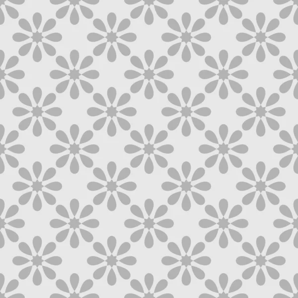 シームレスなパステルグレーベクトルパターンで装飾的なタイルホワイトプリント — ストックベクタ