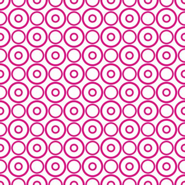 Beyaz arka planda pembe benekli kusursuz vektör deseni. Kartlar, albümler, arka planlar, sanatlar, el sanatları, kumaşlar, dekorasyon veya albümler için