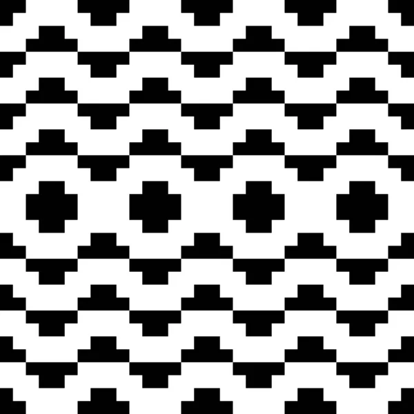 Carrelage Motif Vectoriel Noir Blanc Fond Sans Couture — Image vectorielle