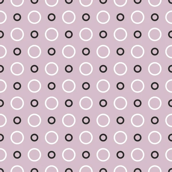 Patrón Vectorial Azulejos Con Puntos Blanco Negro Sobre Fondo Rosa — Archivo Imágenes Vectoriales