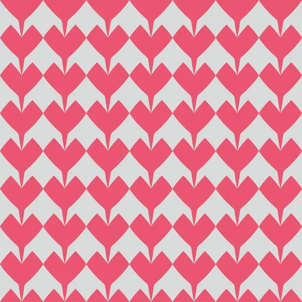 Patrón Vectores Azulejos Con Corazones Dibujados Mano Color Rosa Sobre — Vector de stock