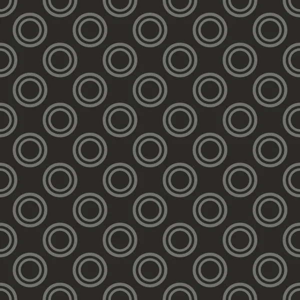 シームレスな装飾のための黒の背景にグレーのドットとタイルベクトルパターン壁紙 — ストックベクタ