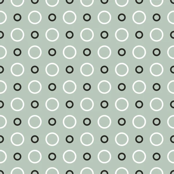 パステルグリーンの背景に黒と白のドットを持つタイルベクトルパターン — ストックベクタ