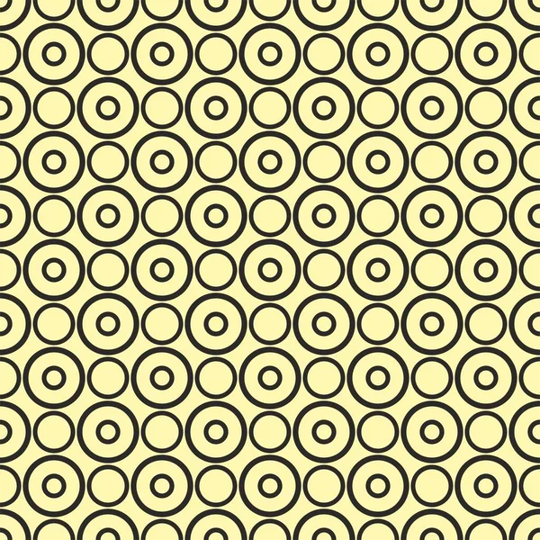 甜黄色背景上有黑点的无缝线矢量图案 — 图库矢量图片