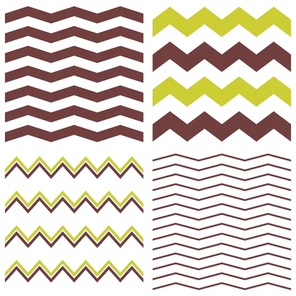 Azulejos Patrón Vectorial Conjunto Con Zig Zag Fondo Impresión — Vector de stock