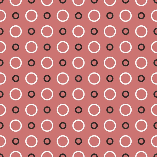 Απρόσκοπτη Διανυσματικό Μοτίβο Ασπρόμαυρες Βούλες Ένα Γλυκό Παστέλ Ροζ Φόντο — Διανυσματικό Αρχείο
