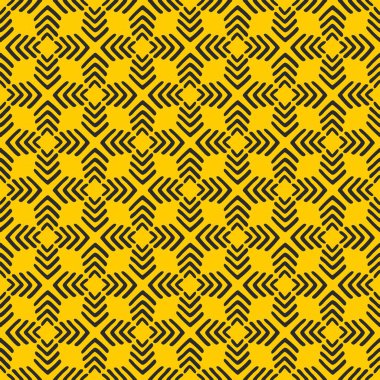 Süsleme duvar kağıdı için sarı zemin üzerinde siyah baskı olan döşeme vektör deseni