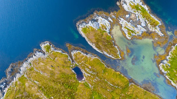 Norway coast aerial drone top view