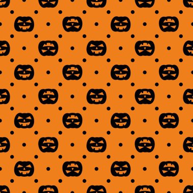 Döşeme vektör deseni noktalar ve kabak Cadılar Bayramı arka planı için