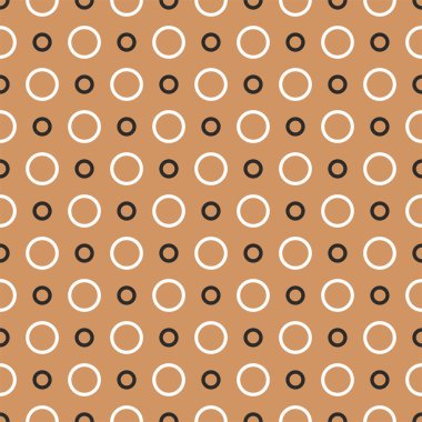 Tile vector pattern with white and black dots on brown background