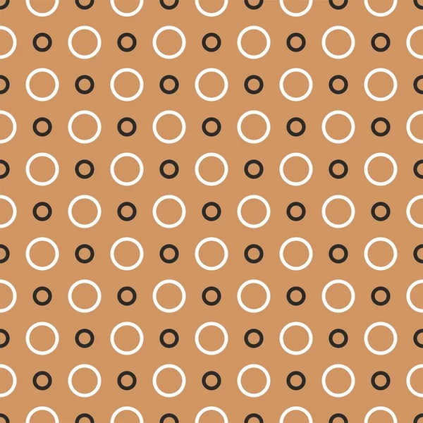 Tile Vector Pattern White Black Dots Brown Background — Stockový vektor