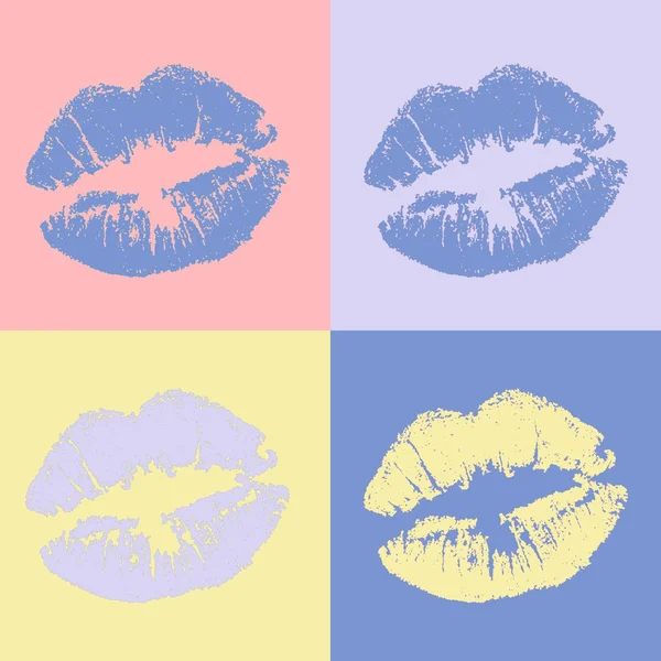 Arte pop de labios — Vector de stock