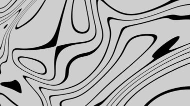 Siyah ve beyaz soyut düz sıvı döngüleme canlandırılmış ekran koruyucu.