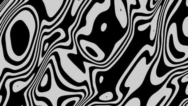 Чорно-білий абстрактний плавний рідкий циклічний анімований зберігач екрана . — стокове відео