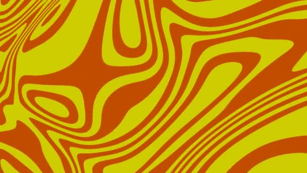 Il liquido liscio astratto caldo giallo e rosso senza cuciture animato screensaver. — Video Stock