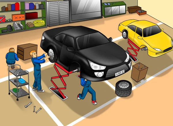Warsztat naprawy samochodów — Zdjęcie stockowe