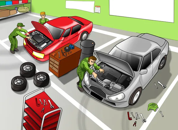 Warsztat naprawy samochodów — Zdjęcie stockowe