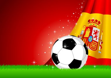 İspanya bayrağı ve futbol topu