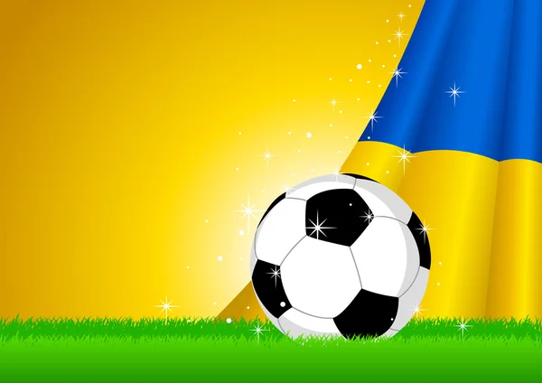 Oekraïense vlag en voetbal — Stockvector