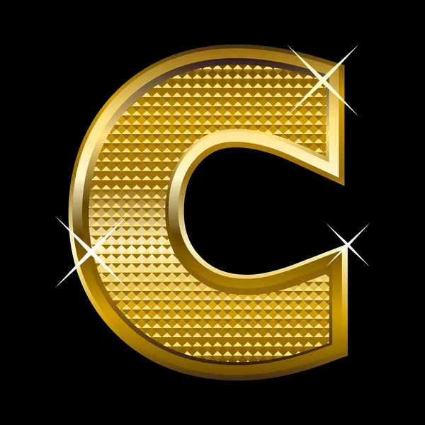 金色字体类型字母 c — 图库矢量图片