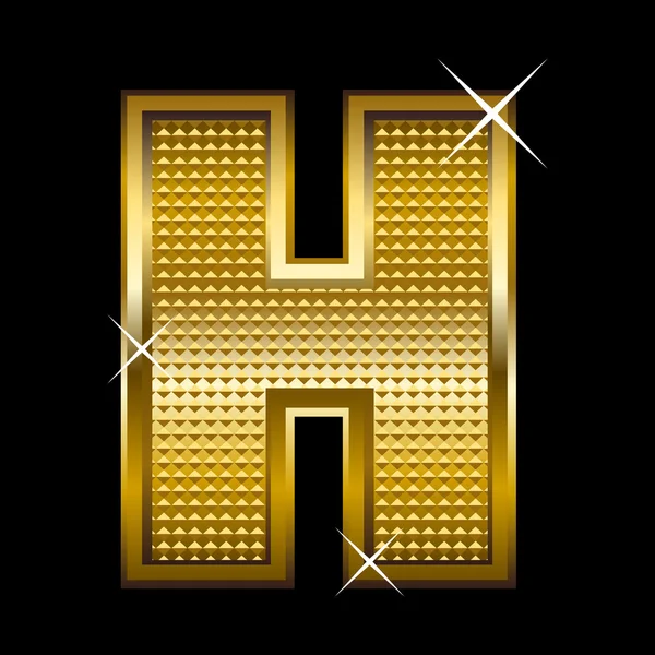 金色字体键入字母 h — 图库矢量图片