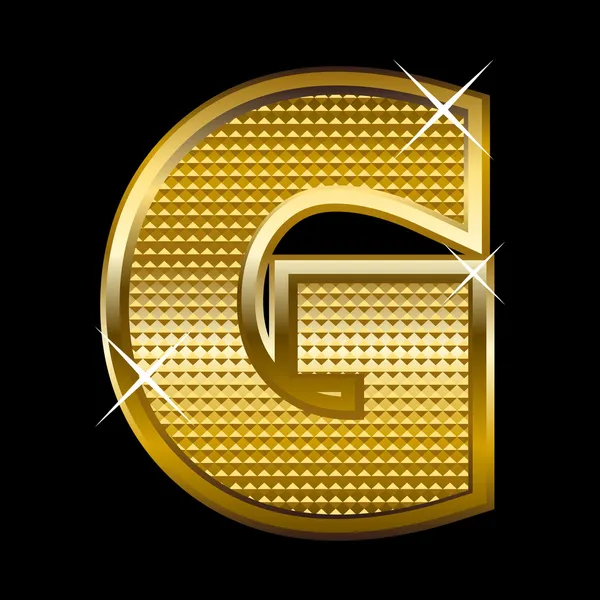 黄金のフォント タイプの手紙 g — ストックベクタ