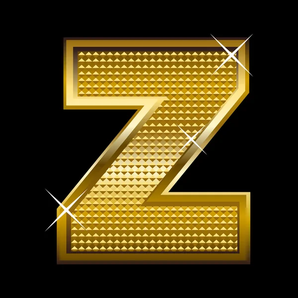 黄金のフォント、文字 z 型 — ストックベクタ