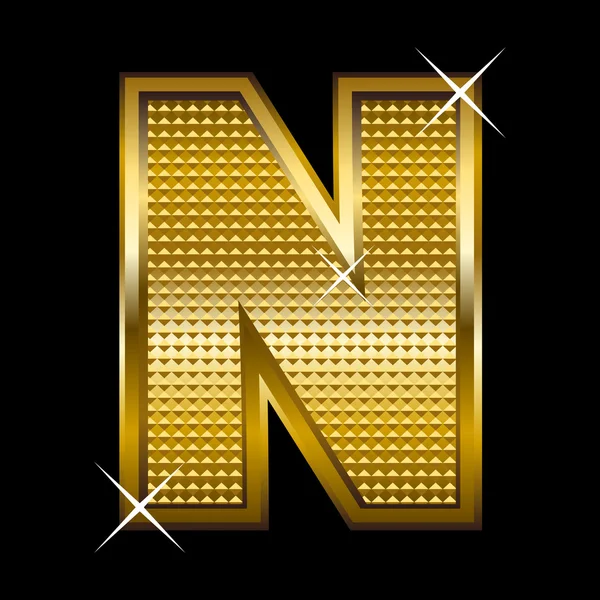 金色字体类型字母 n — 图库矢量图片