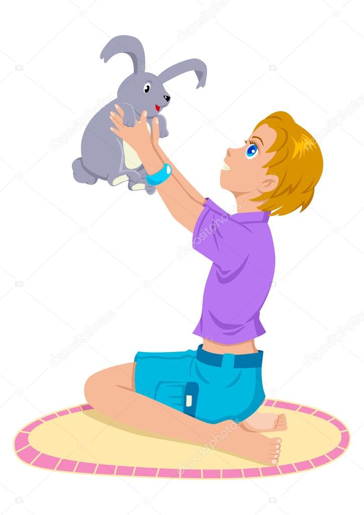 Girl Playing With Rabbit