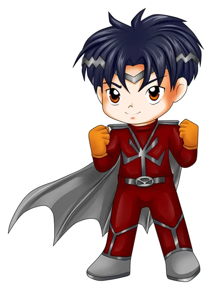 Chibi superheld — Stockfoto