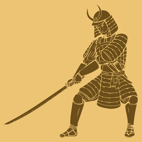 Armored Samurai — Stock Vector