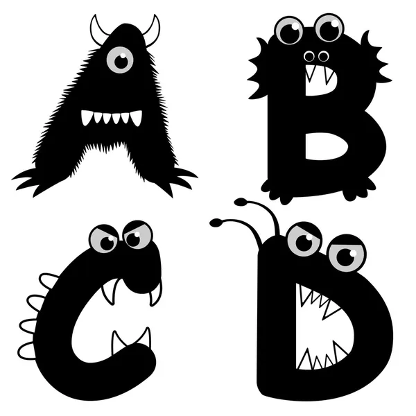 Font típus Monster — Stock Vector