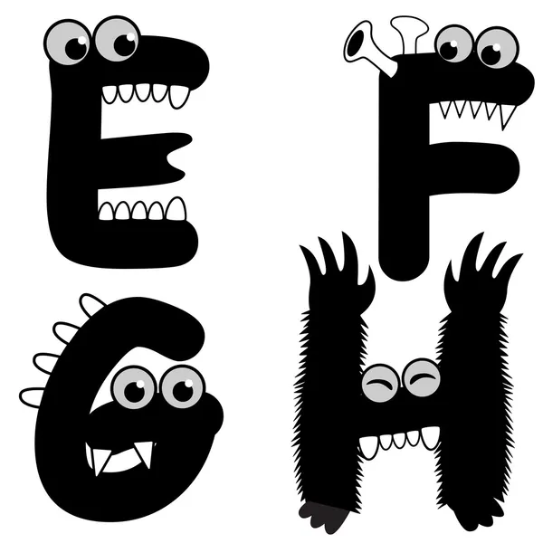 Font típus Monster — Stock Vector