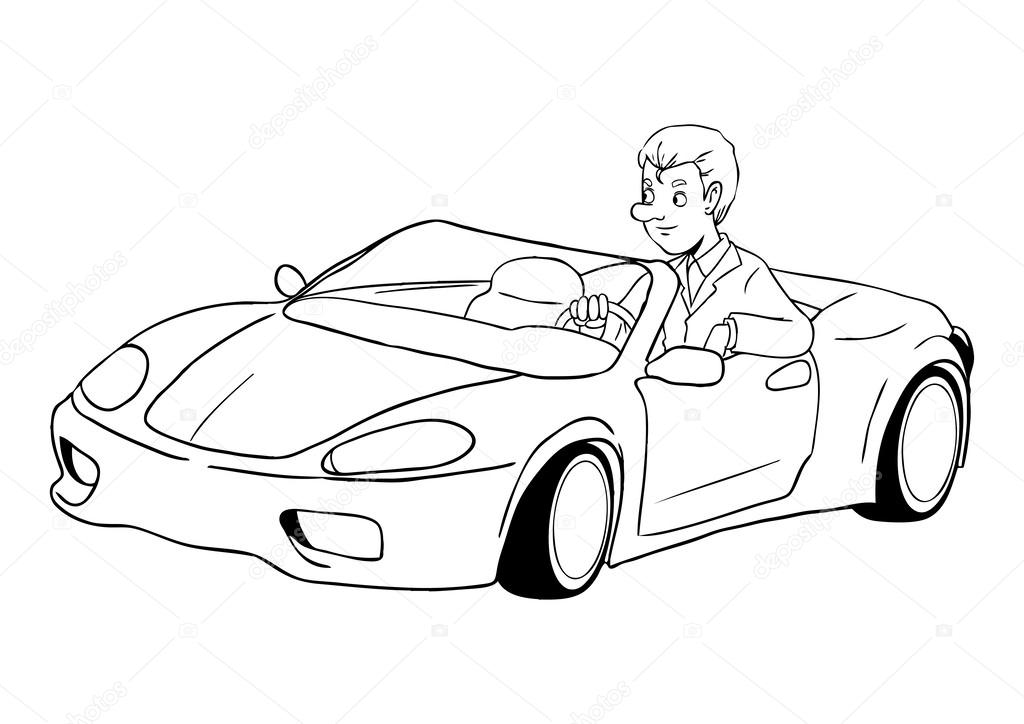 Dirigindo a corrida de carros de rua, ilustração vetorial de carro