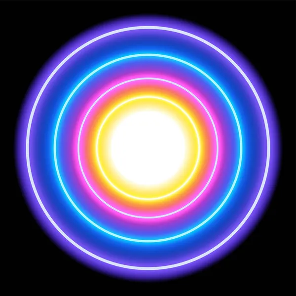 Colorful Neon Light Circles Abstract Background Vector Illustration Eps10 Format — Stock Vector