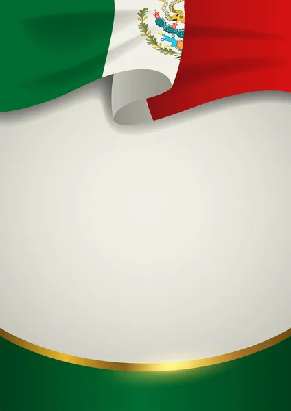 Insignia México Con Línea Decorativa Dorada Formato Vectorial Eps — Archivo Imágenes Vectoriales