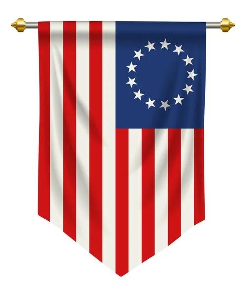 Betsy Ross Zászló Korai Tervezése Zászló Egyesült Államok — Stock Vector