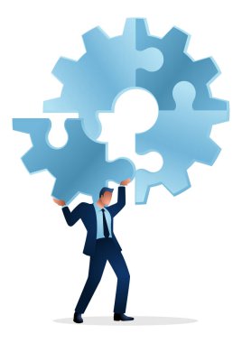 İş adamı omzunda bulmacanın son huzurunu tutuyor.