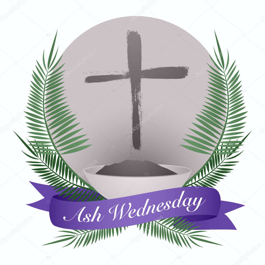 Ash Wednesday Icon, the period preceding Easter that in the Christian Church is devoted to fasting