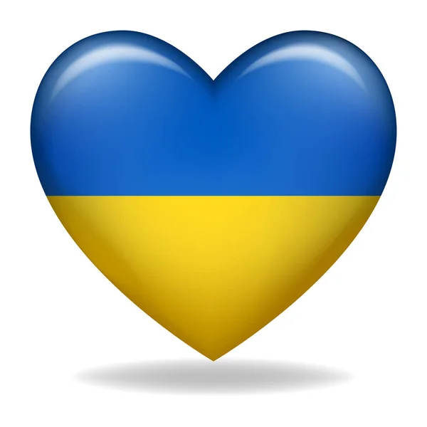Векторная Иллюстрация Формы Сердца Украины Выделенная Белом — стоковый вектор