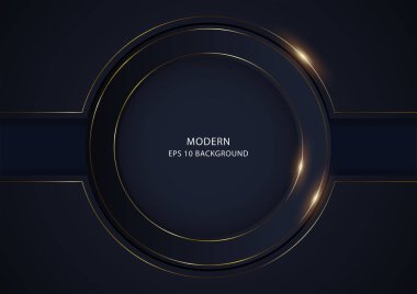 Altın çizgileri olan lüks soyut çember arka planı. Vektör illüstrasyonu