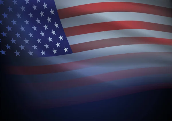 United States America Flag Dark Background Blank Space Text — ストックベクタ