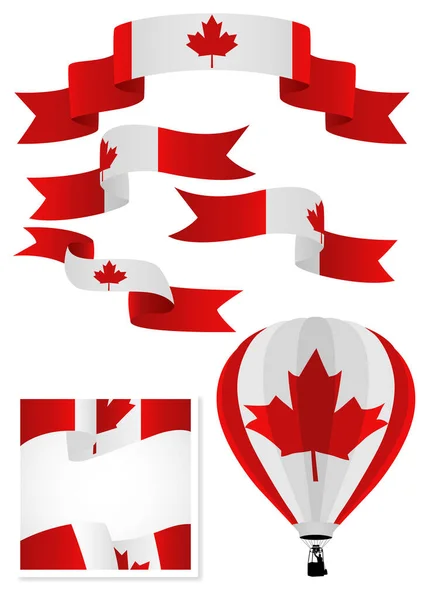 Set Canada Flag Different Media Vector Illustration — Stock vektor