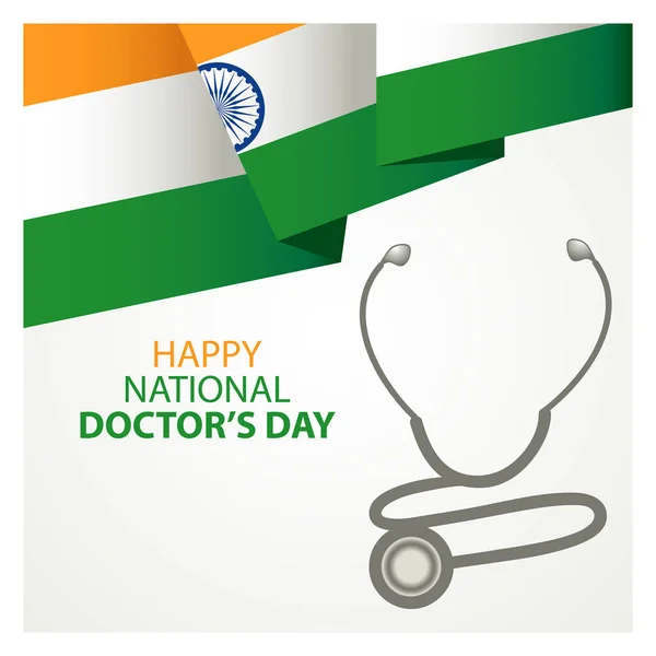 National Doctors Day Day Honors Physicians Contributions Communities Vector Illustration — Vettoriale Stock