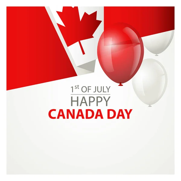 Happy Canada Day Greeting Card Vector Illustration — Stock Vector